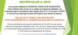 CONSULTA DE ASIGNATURAS A2018
