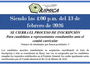 CIERRE DE INSCRIPCION