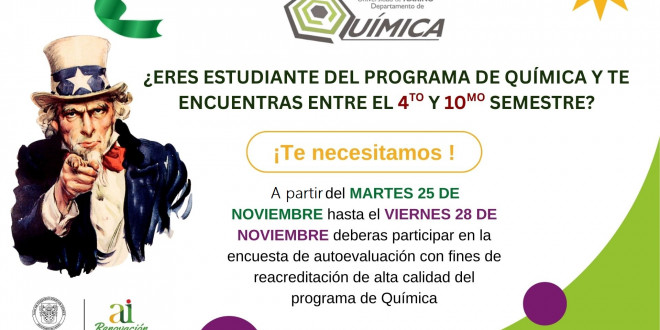 PARTICIPACIÓN ENCUESTA DE AUTOEVALUACIÓN PROGRAMA DE QUÍMICA